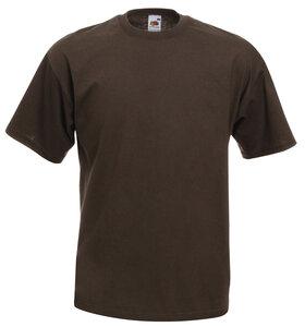 Fruit of the Loom SC221 - T-Shirt Homme Manches Courtes 100% Coton Chocolat