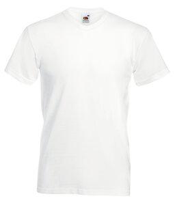 Fruit of the Loom SC22V - T-Shirt Homme Col V Coton Blanc