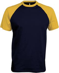 Kariban K330 - BASE BALL > T-SHIRT BICOLORE MANCHES COURTES Navy/Yellow