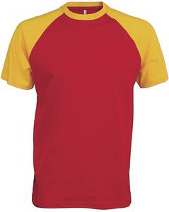 Kariban K330 - BASE BALL > T-SHIRT BICOLORE MANCHES COURTES Red/Yellow