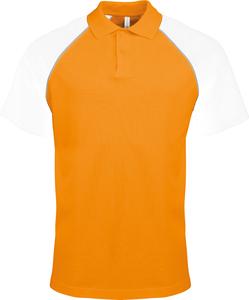 Kariban K226 - POLO BASE BALL MANCHES COURTES Orange/White