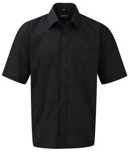 Russell Collection RU935M - Chemise En Popeline Homme Manches Courtes Noir