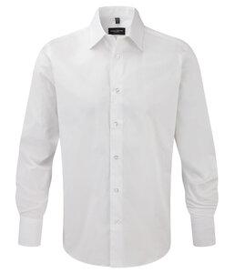 Russell Collection RU946M - Fitted Shirt - Chemise Ajustée Manches Longues Blanc