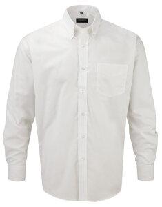 Russell Collection RU932M - Chemise Oxford Homme Manches Longues Blanc