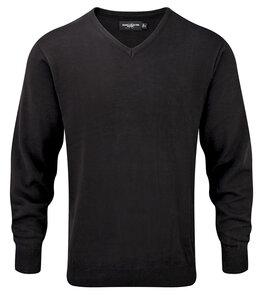 Russell Collection RU710M - Pullover Homme Col V Noir