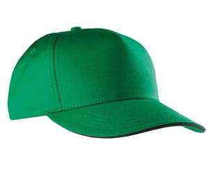 K-up KP130 - CASQUETTE SANDWICH CONTRASTÉ - 5 PANNEAUX Kelly Green / Black