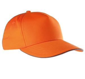 K-up KP130 - CASQUETTE SANDWICH CONTRASTÉ - 5 PANNEAUX Orange / Dark Grey