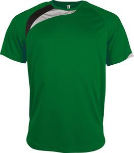 ProAct PA437 - T-SHIRT SPORT MANCHES COURTES ENFANT Green / Black / Storm Grey