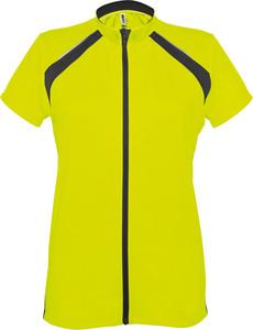 ProAct PA448 - MAILLOT CYCLISTE MANCHES COURTES FEMME Fluorescent Yellow / Black