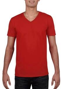 Gildan GI64V00 - T-Shirt Homme Col V 100% Coton Rouge