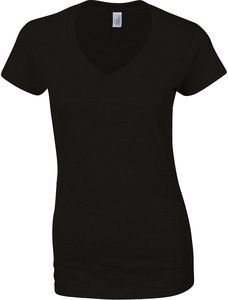 Gildan GI64V00L - T-Shirt Femme Col V Black/Black