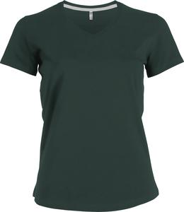 Kariban K381 - T-SHIRT COL V MANCHES COURTES FEMME Forest Green