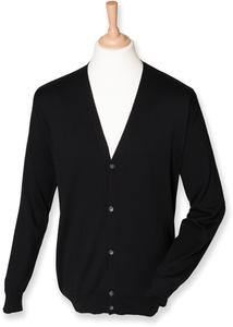 Henbury H722 - Cardigan Homme Black/Black