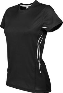 ProAct PA466 - T-SHIRT BI-MATIÈRE SPORT MANCHES COURTES FEMME Black / Silver