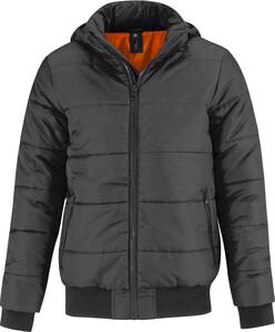 B&C CGJM940 - Blouson Doudoune Homme Dark Grey/Neon Orange