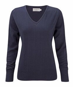 Russell Collection JZ10F - Sweat-Shirt Femme Col V French Navy
