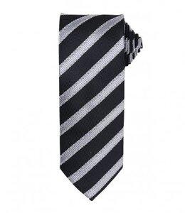 Premier PR783 - Cravate rayée et gaufrée Black/Dark Grey