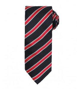 Premier PR783 - Cravate rayée et gaufrée Noir/Rouge