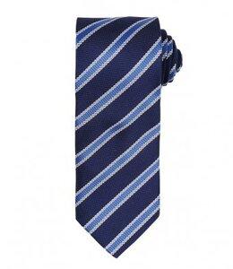 Premier PR783 - Cravate rayée et gaufrée Navy/Royal