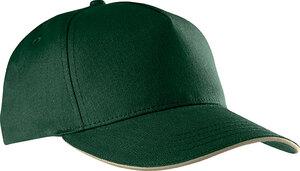 K-up KP130 - CASQUETTE SANDWICH CONTRASTÉ - 5 PANNEAUX Forest Green / Beige