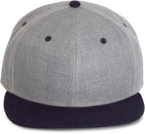 K-up KP166 - Casquette Snapback - 6 panneaux Light Grey Heather / Navy