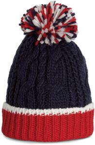 K-up KP550 - Bonnet en maille tricot Red / White / Navy