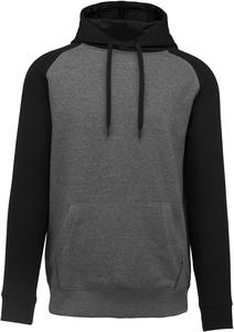 Proact PA369 - Sweat-shirt capuche bicolore adulte Grey Heather/ Black
