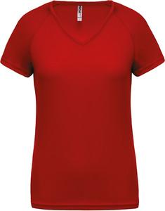 Proact PA477 - T-shirt de sport manches courtes col v femme Rouge