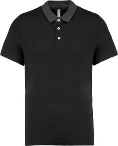 Kariban K260 - Polo jersey bicolore homme Black/Dark Grey Heather