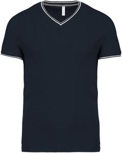 Kariban K374 - T-shirt maille piquée col V homme Navy/ Light Grey/ White