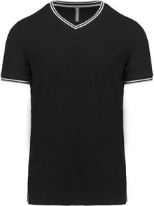 Kariban K374 - T-shirt maille piquée col V homme Black/ Light Grey/ White