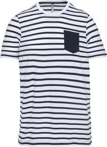 Kariban K379 - T-shirt rayé marin avec poche manches courtes enfant Striped White / Navy
