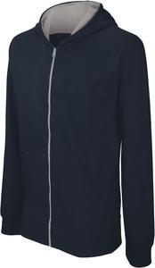 Kariban K486 - Sweat-shirt zippé capuche enfant Navy / Fine Grey