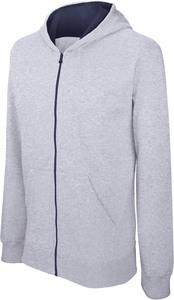 Kariban K486 - Sweat-shirt zippé capuche enfant Oxford Grey / Navy