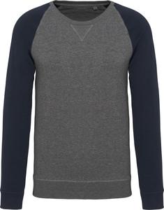 Kariban K491 - Sweat-shirt BIO bicolore col rond manches raglan homme Grey Heather/ Navy