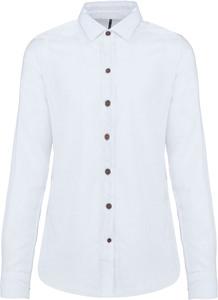 Kariban K589 - Chemise lin et coton manches longues femme White