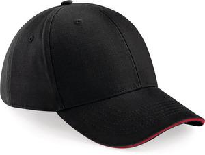 Beechfield B20 - Casquette homme Athleisure - 6 panneaux Black / Classic Red