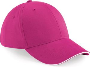 Beechfield B20 - Casquette homme Athleisure - 6 panneaux Fuchsia / White