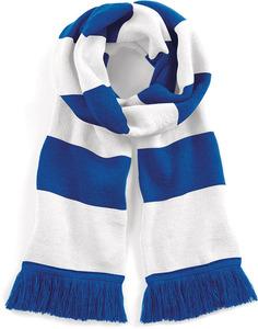 Beechfield B479 - Écharpe homme rayée Stadium Bright Royal / White