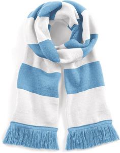 Beechfield B479 - Écharpe homme rayée Stadium Sky Blue / White