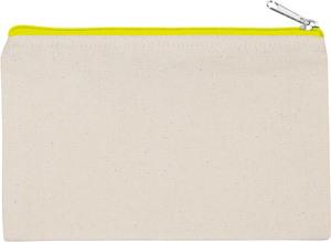 Kimood KI0720 - Pochette en coton canvas - petit modèle Natural / Fluorescent Yellow