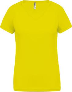 Proact PA477 - T-shirt de sport manches courtes col v femme Fluorescent Yellow