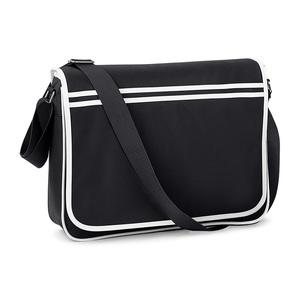 Bag Base BG71 - Sac messenger rétro Black / White