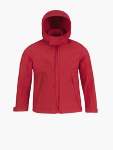 B&C CGJK969 - Veste softshell capuche enfant Rouge