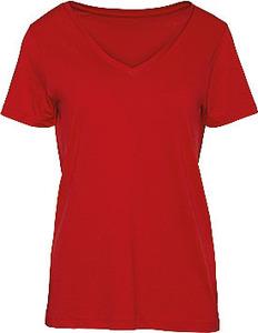 B&C CGTW045 - T-shirt Organic Inspire col V Femme Rouge