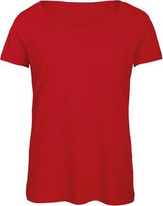 B&C CGTW056 - T-shirt Triblend col rond Femme Rouge