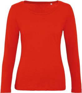 B&C CGTW071 - T-shirt bio Inspire femme manches longues Fire Red