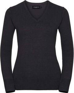 Russell Collection RU710F - Pullover Femme Col V Charcoal Marl