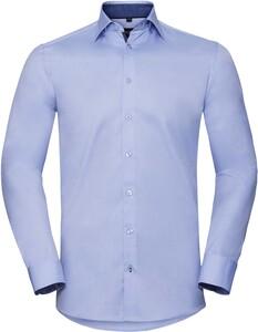 Russell RU964M - CHEMISE A MOTIFS CHEVRONS MANCHES LONGUES Light Blue/Mid Blue/Bright Navy
