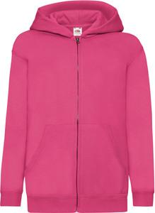 Fruit of the Loom SC62045 - Sweat-Shirt Capuche Zippé Enfant Fuchsia